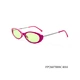 Cat eye small frame metal temple sunglasses
